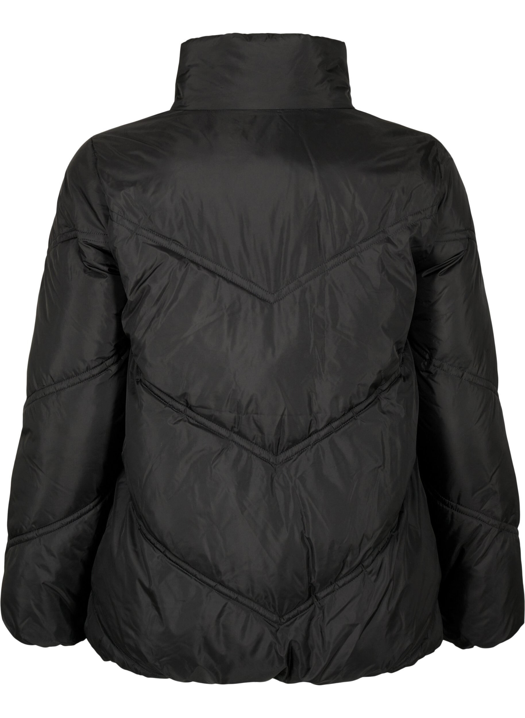 ZizziKurze Puffer-Winterjacke mit Taschen, Black, Packshot image number 1