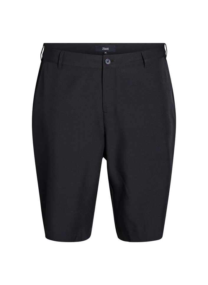 Bermuda-Shorts mit hoher Taille, Schwarz, Packshot image number 0