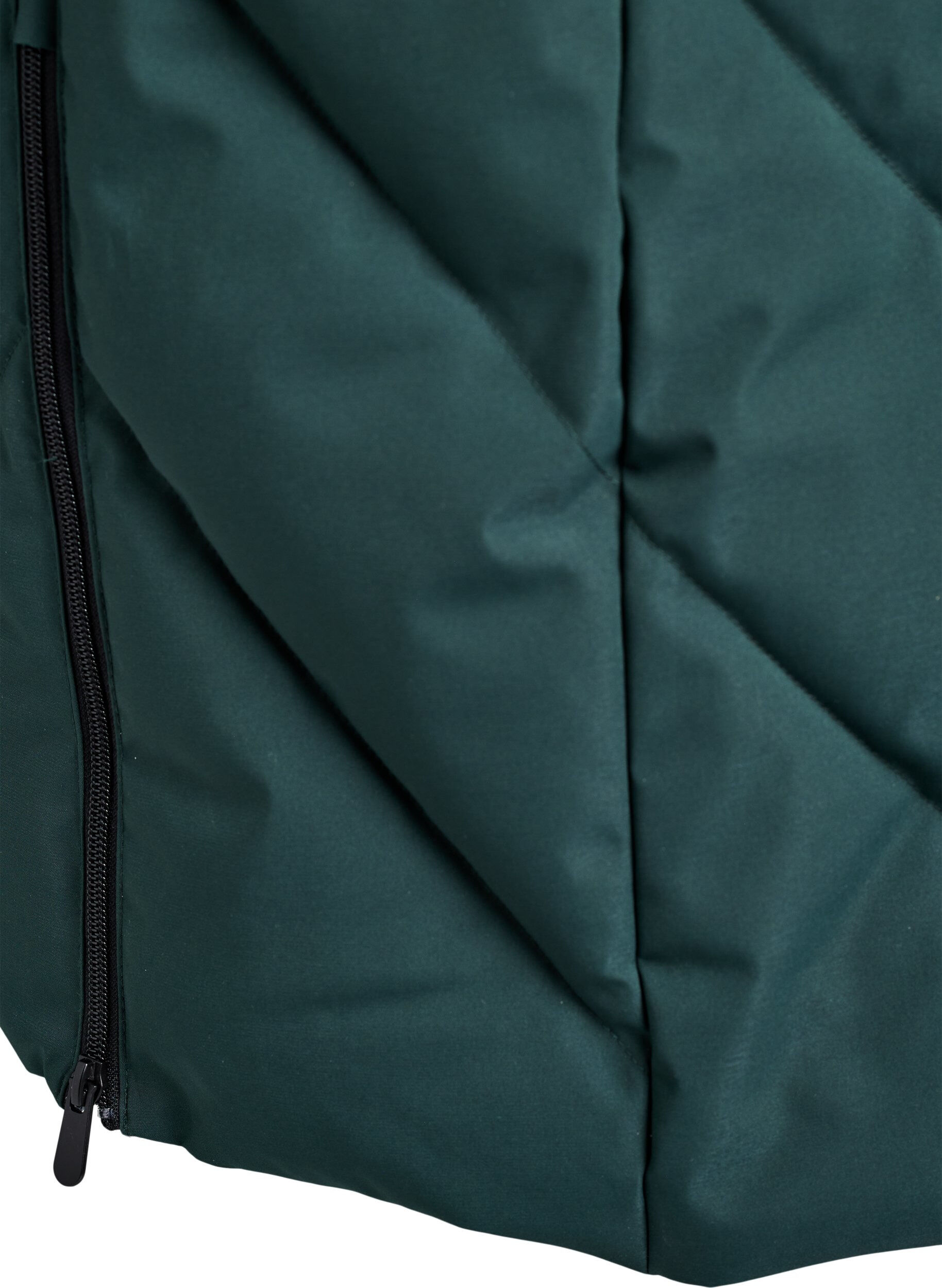 ZizziLanger Wintermantel mit Hakenverschl&uuml;ssen und Kunstfellkragen, Gr&uuml;n, Packshot image number 4