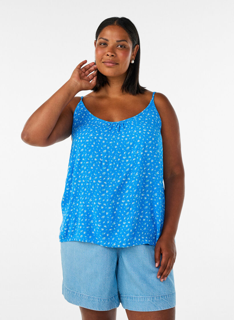 Tr&auml;gertop aus Viskose, Blau, Model image number 0