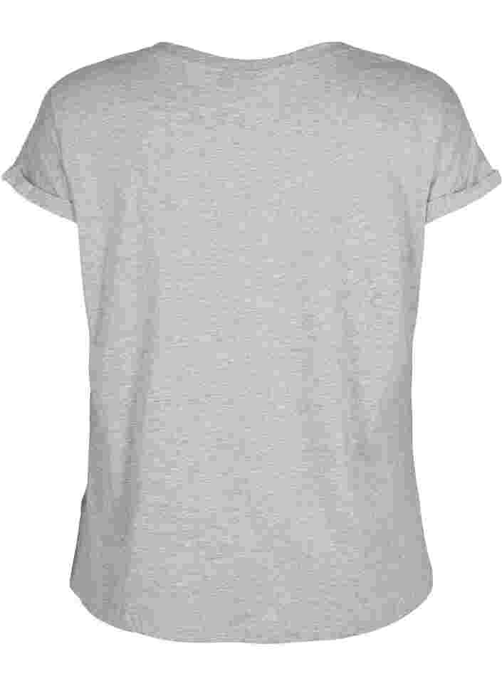 Kurzärmeliges T-Shirt aus einer Baumwollmischung, Heather Grey Mél, Packshot image number 1