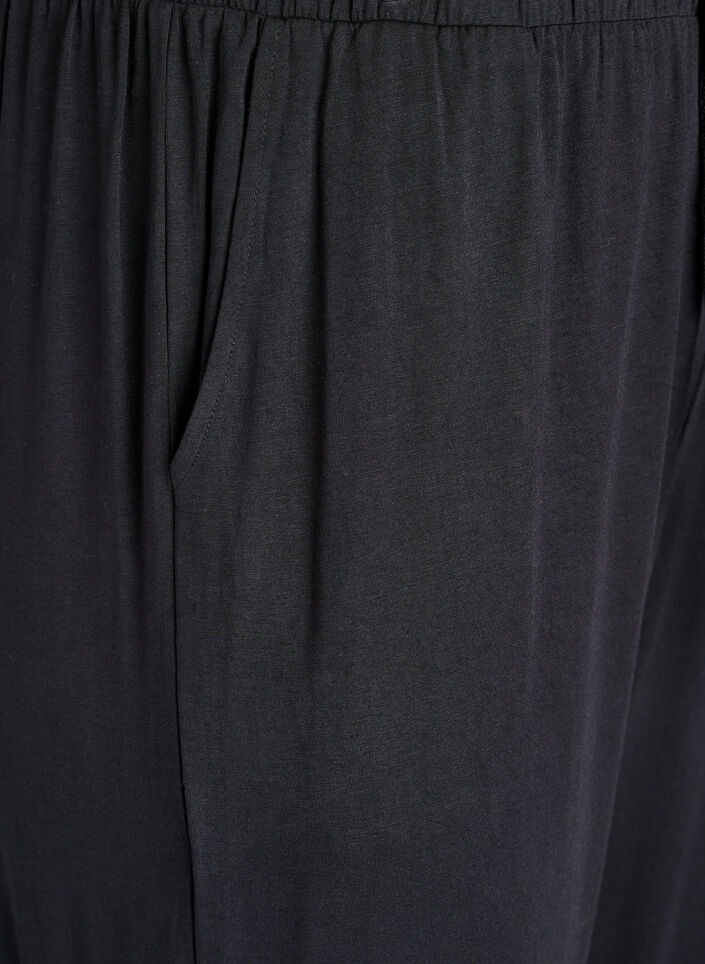 Schlafhose aus Modal mit hoher Taille, Schwarz, Packshot image number 2