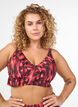 Bikinioberteil mit Print und R&uuml;schendetails, Pink, Model image number 0