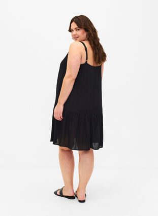 Sommerkleid aus Viskose mit Trägern, Black, Model image number 1