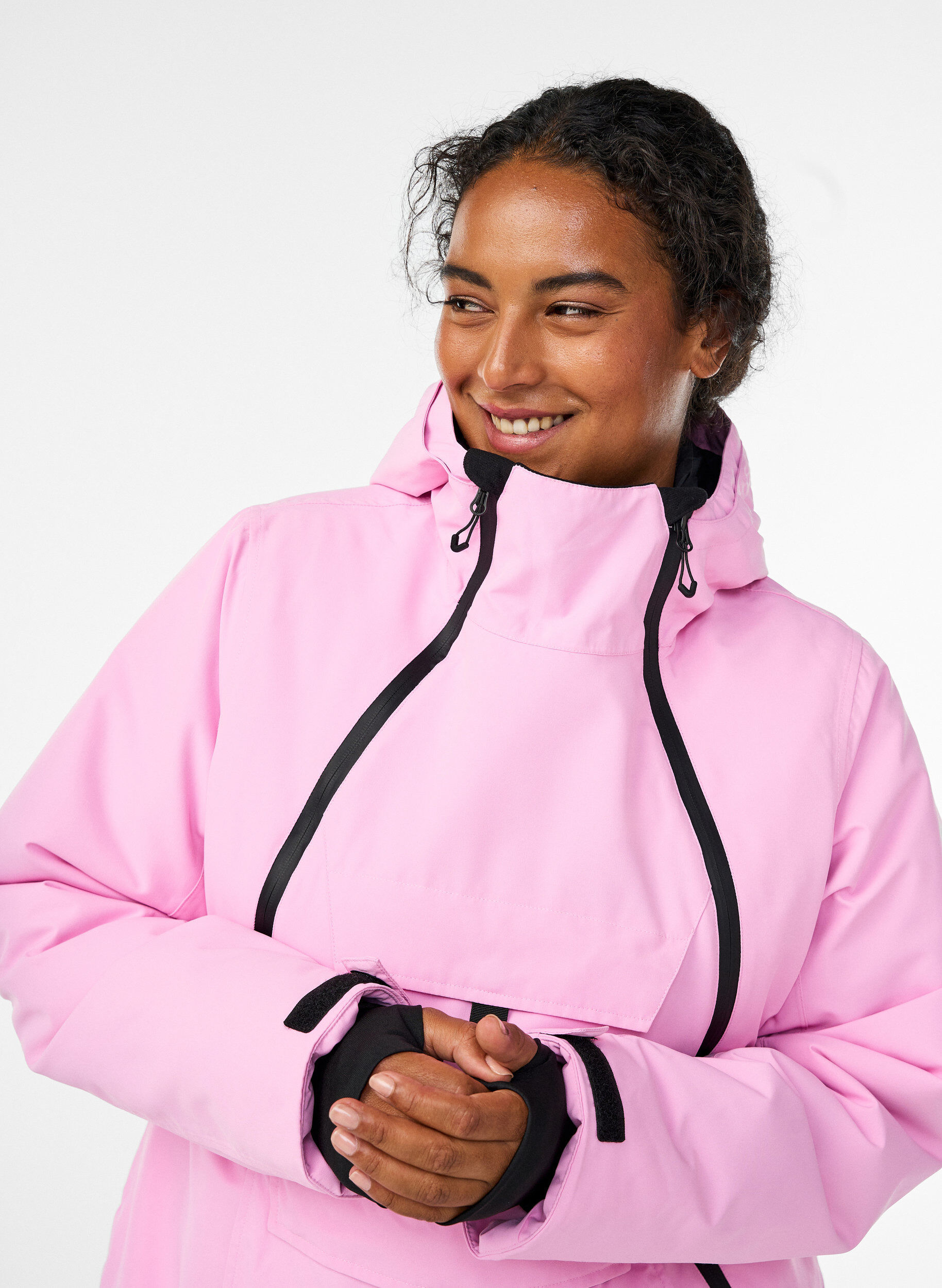 ZizziFunktionelle Skijacke mit Kapuze, Pink, Model image number 3