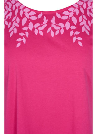 T-Shirt aus Baumwolle mit Printdetails, BeetrootPurMel feath, Packshot image number 2