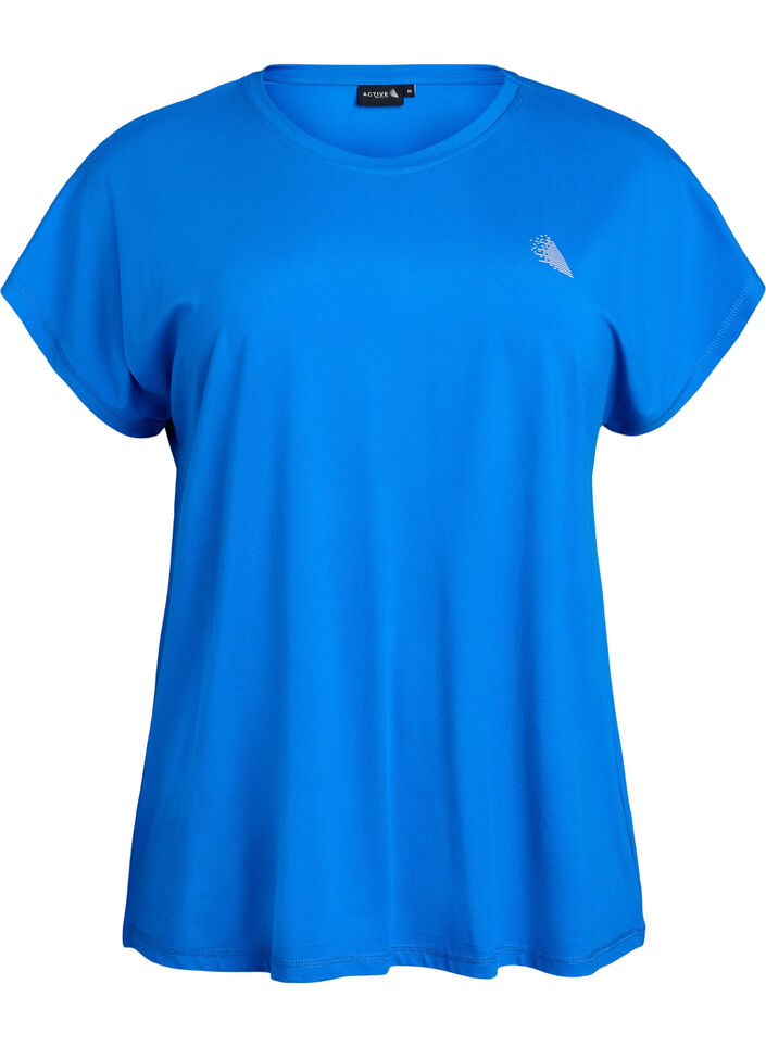Einfarbiges Trainings-T-Shirt, Blau, Packshot image number 0