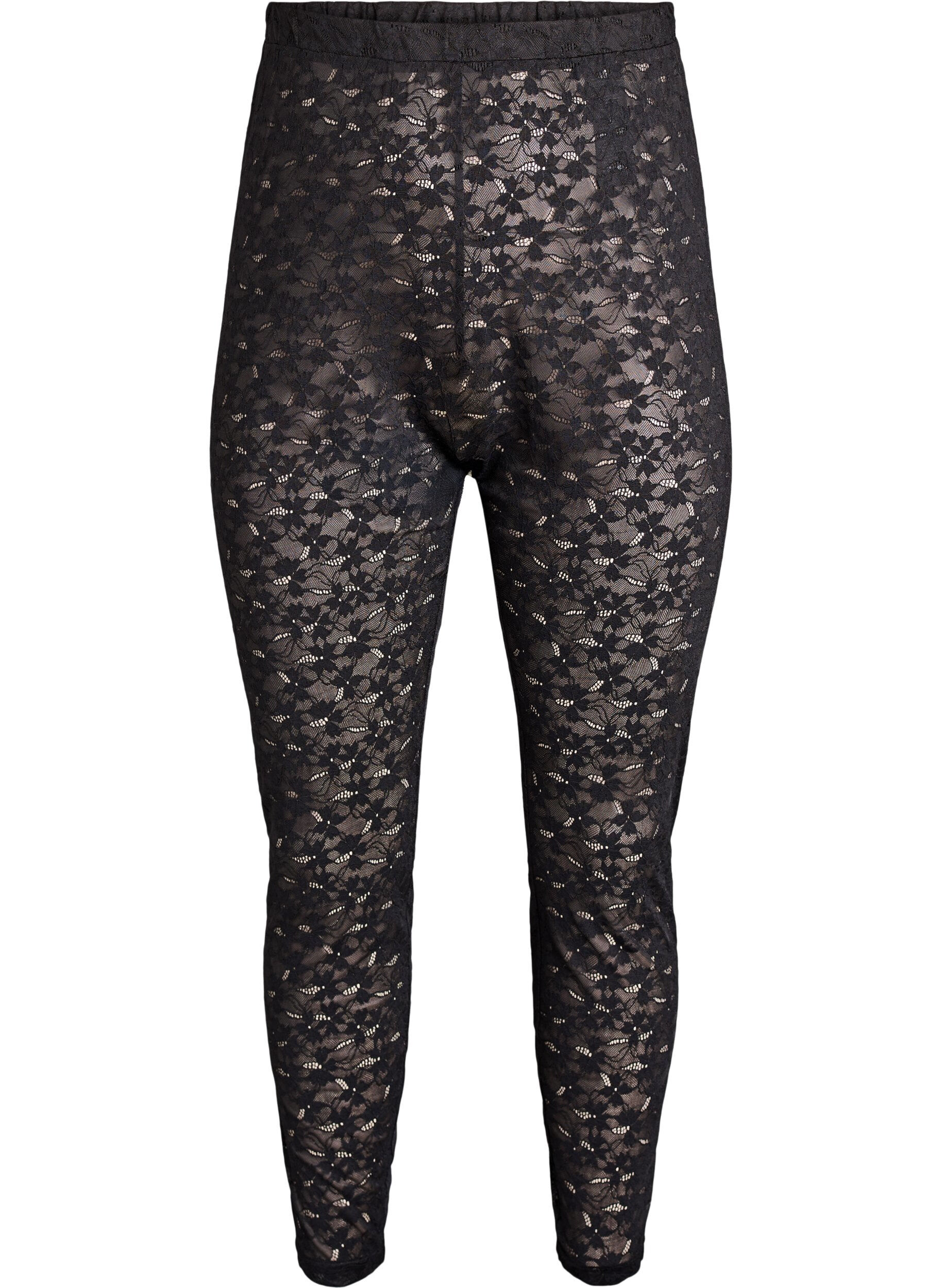 Spitzenleggings mit hoher Taille