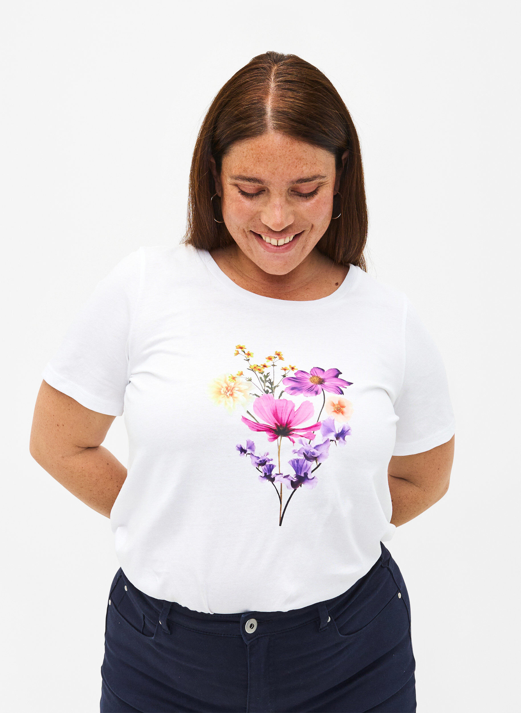 ZizziT-shirts mit Blumenmotiv, Bright W. w. Flower, Model image number 0
