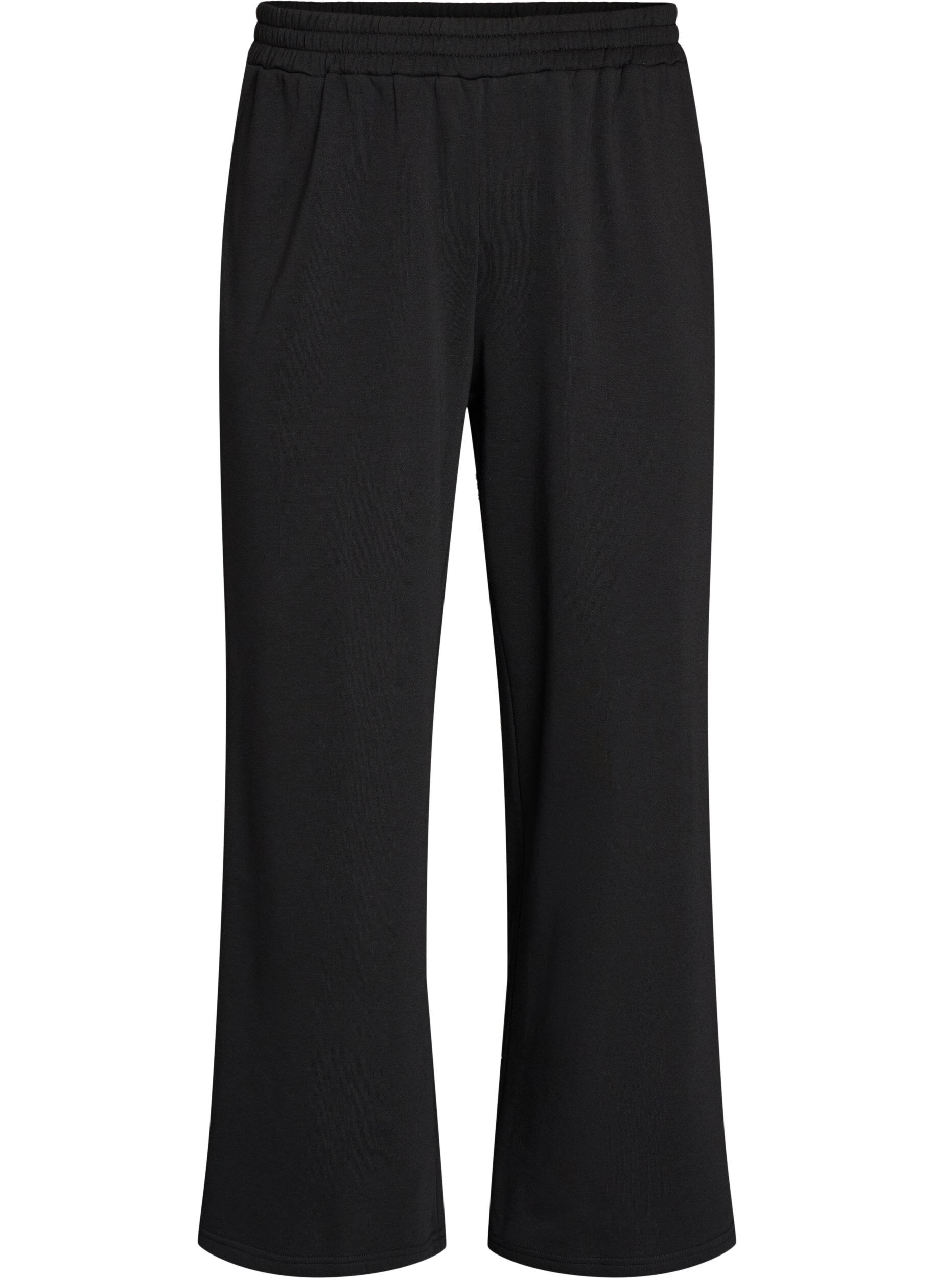 ZizziHoch taillierte Sweatpants mit weitem Bein, Schwarz, Packshot image number 0