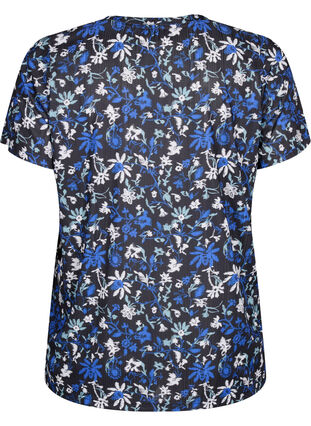 FLASH – T-Shirt mit Blumendruck, Black Blue Green AOP, Packshot image number 1