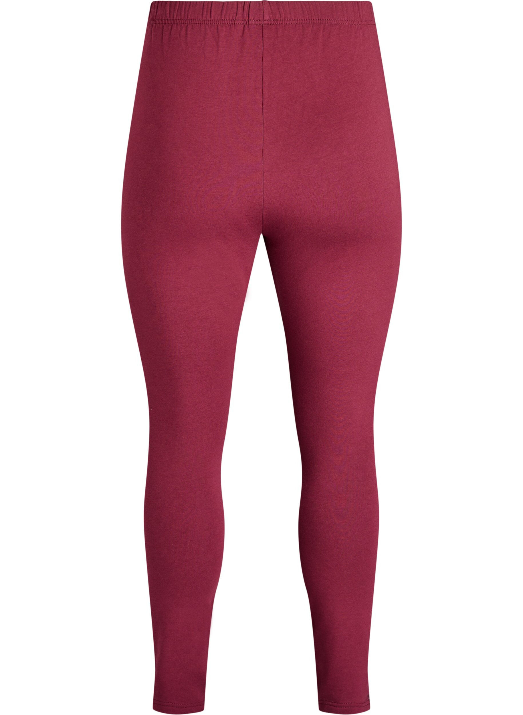 ZizziGef&uuml;tterte Baumwollleggings, Dunkles Bordeaux, Packshot image number 1