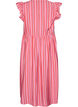 Gestreiftes Midikleid mit Empire-Schnitt und R&uuml;schen, Pink, Packshot image number 1