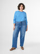 Gestreifte Bluse mit langen &Auml;rmeln., Blau, Model image number 1