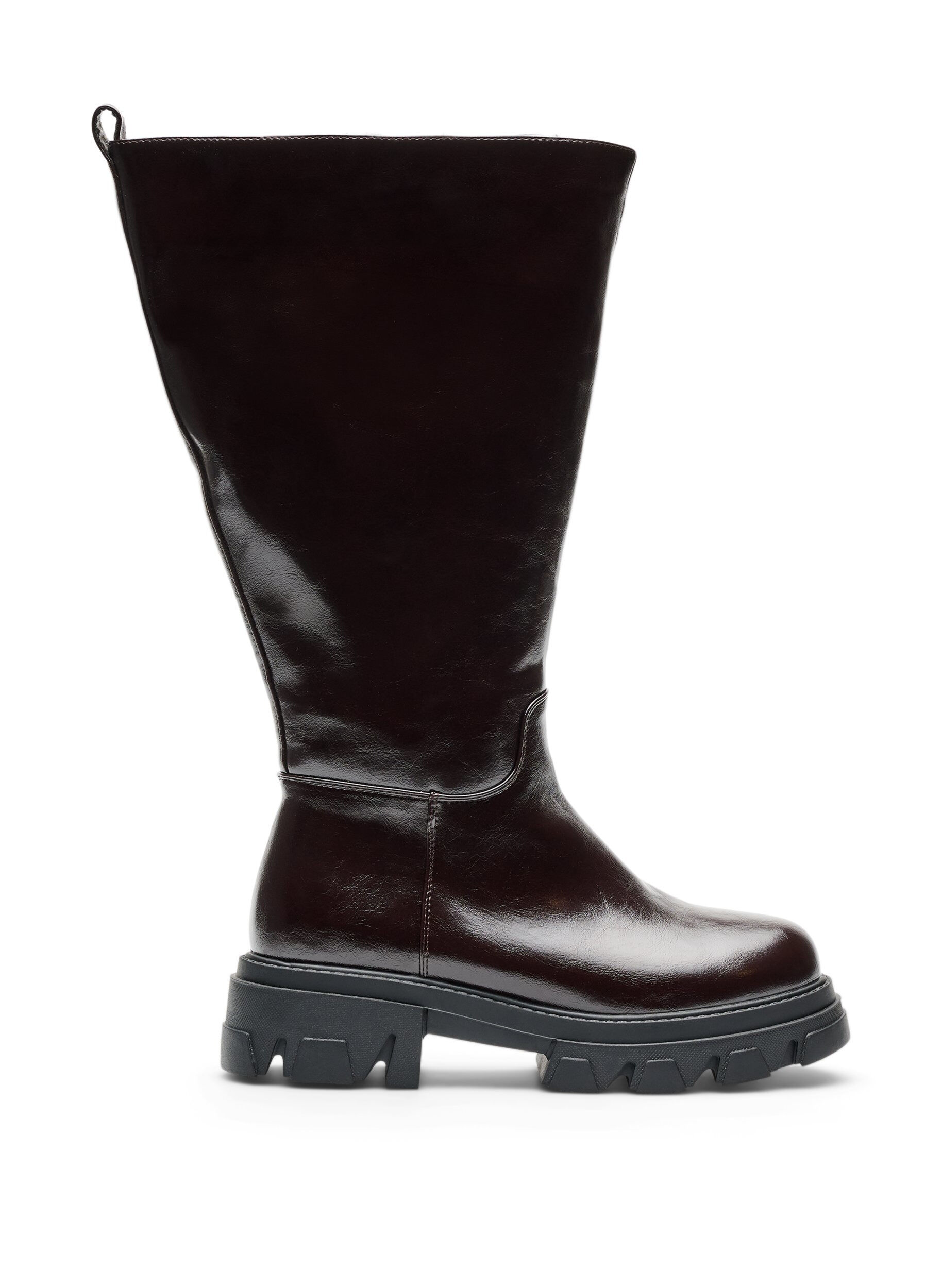 ZizziLangschaftstiefel mit leichter Knitteroptik, Braun, Packshot image number 0