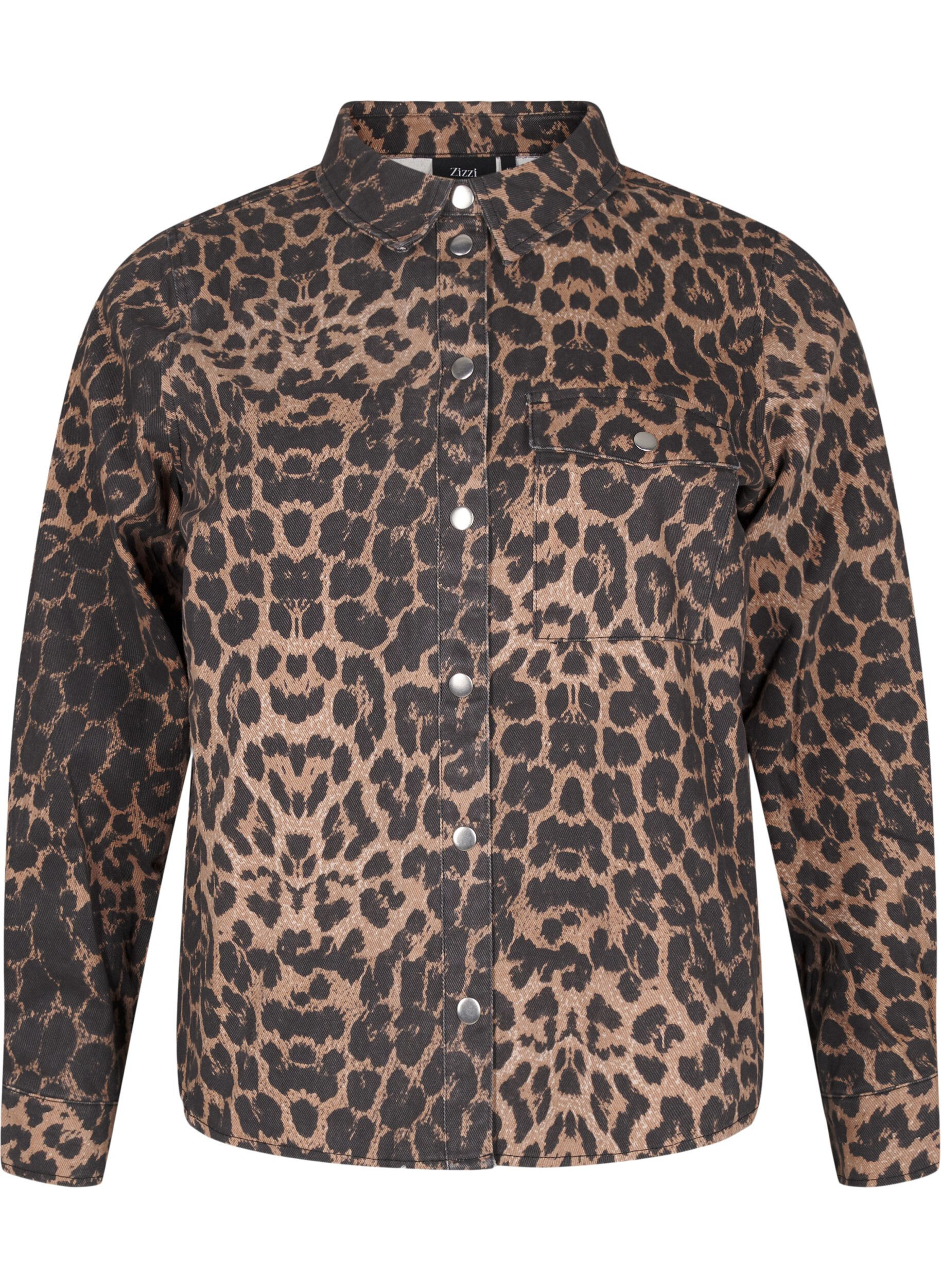 ZizziCanvas-Jacke mit Leopardenmuster, Leo AOP, Packshot image number 0