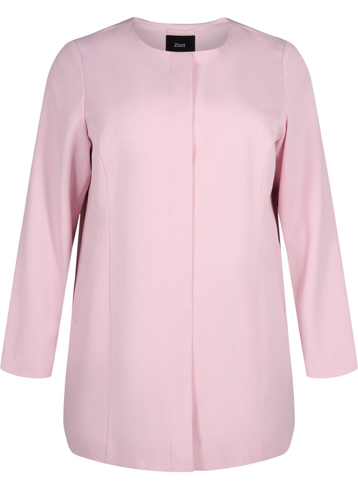 Frühlingsjacke mit verdeckter Knopfleiste, Parfait Pink, Packshot image number 0