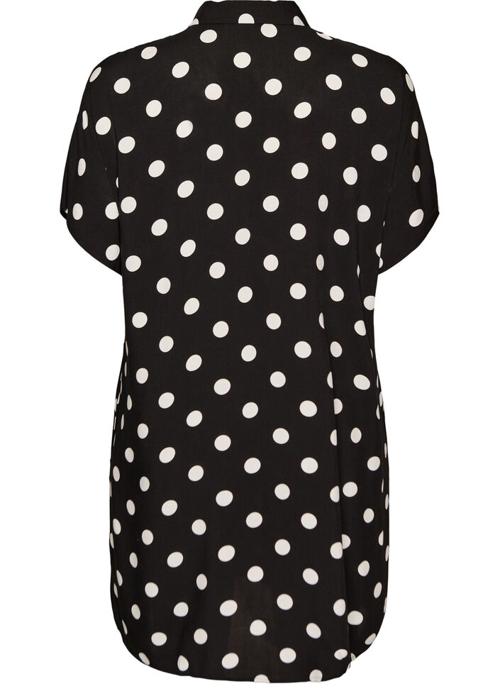 Locker geschnittenes langes Hemd aus Viskose, Vanille, Packshot image number 1