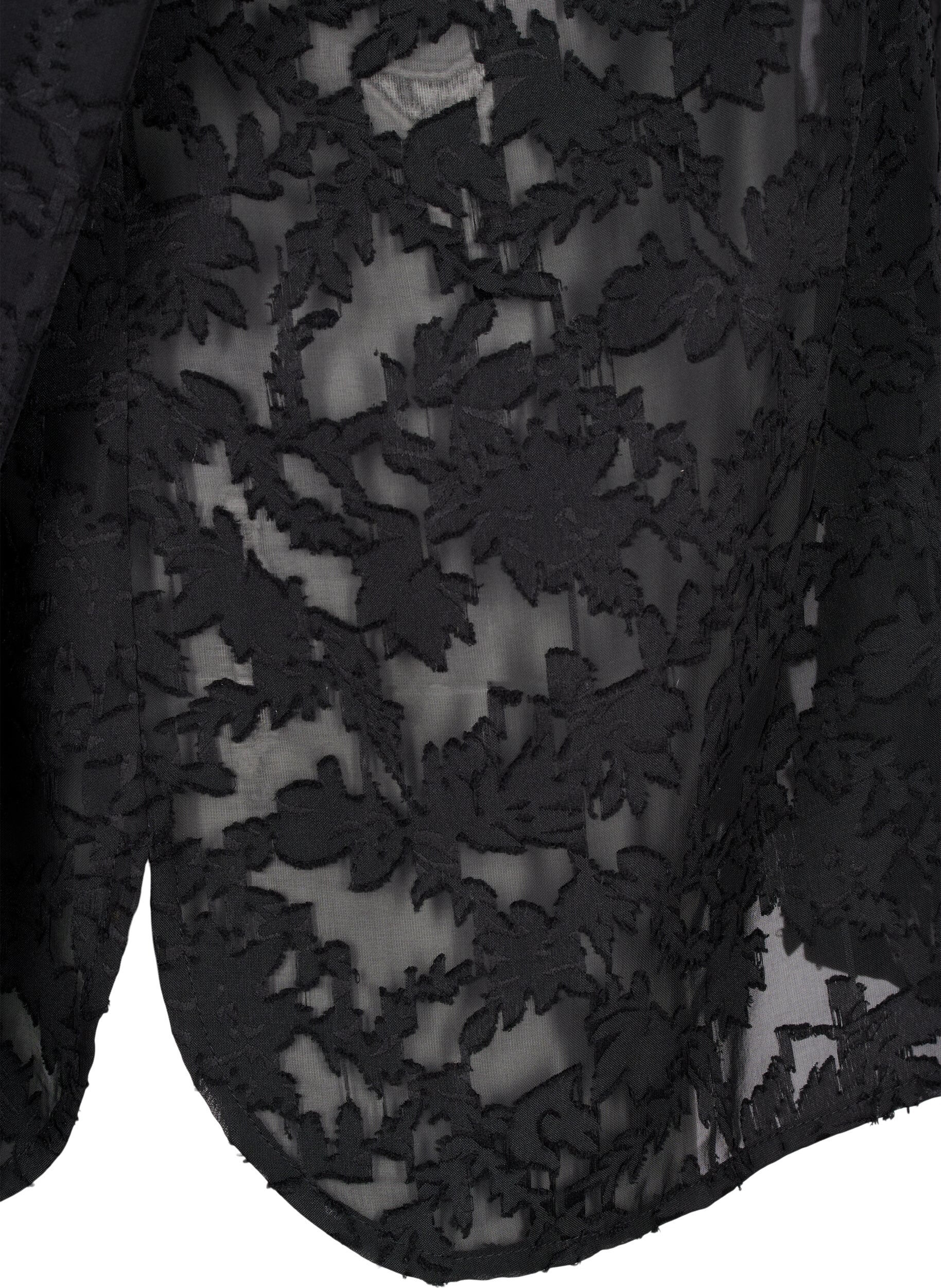 ZizziJacquard-Bluse mit Kn&ouml;pfen, Black, Packshot image number 3