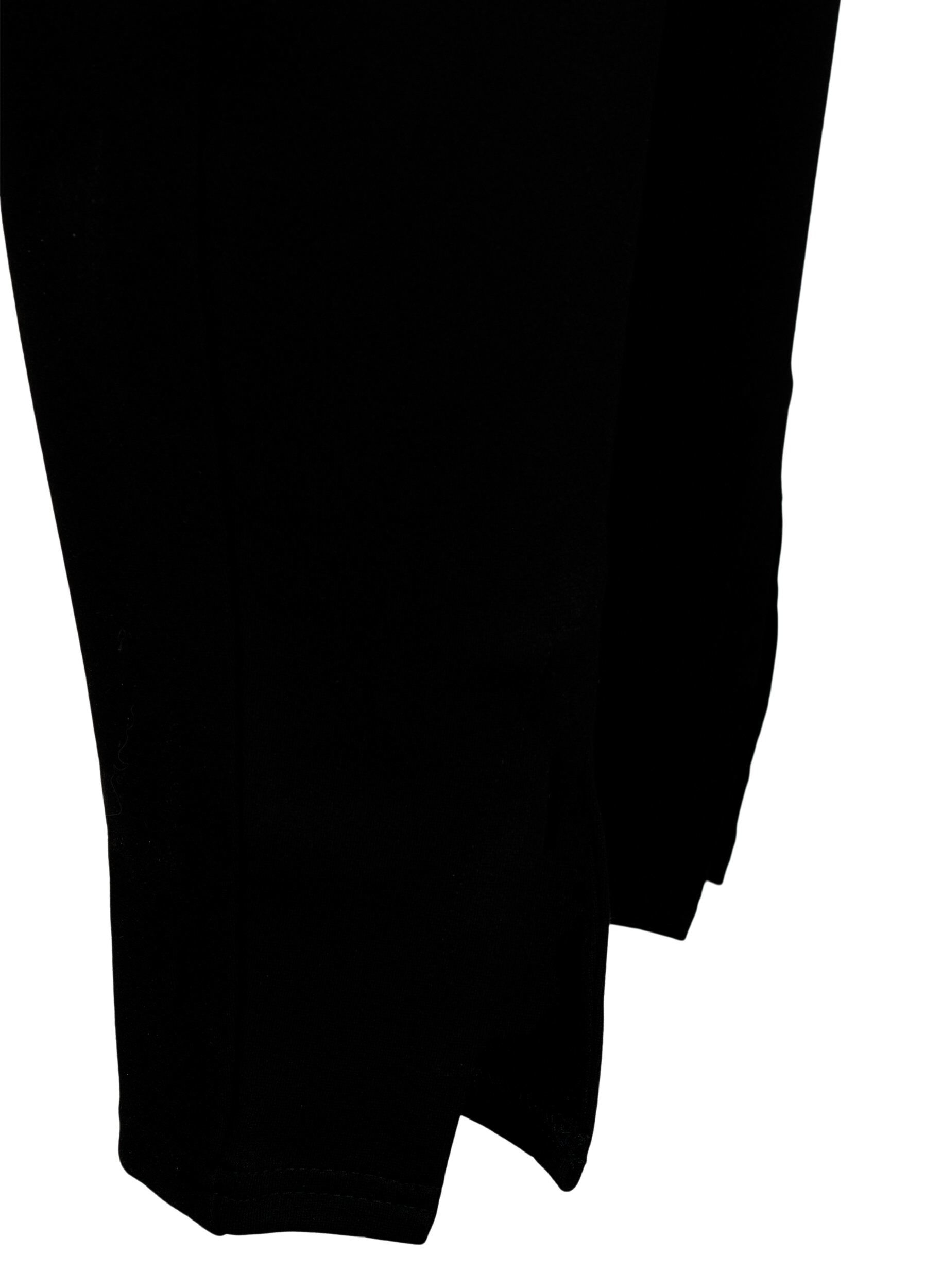 ZizziLeggings aus Viskose mit einem Schlitz auf der Vorderseite, Schwarz, Packshot image number 3