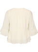 Bluse mit 3/4-&Auml;rmeln und R&uuml;schendetails, Vanille, Packshot image number 1