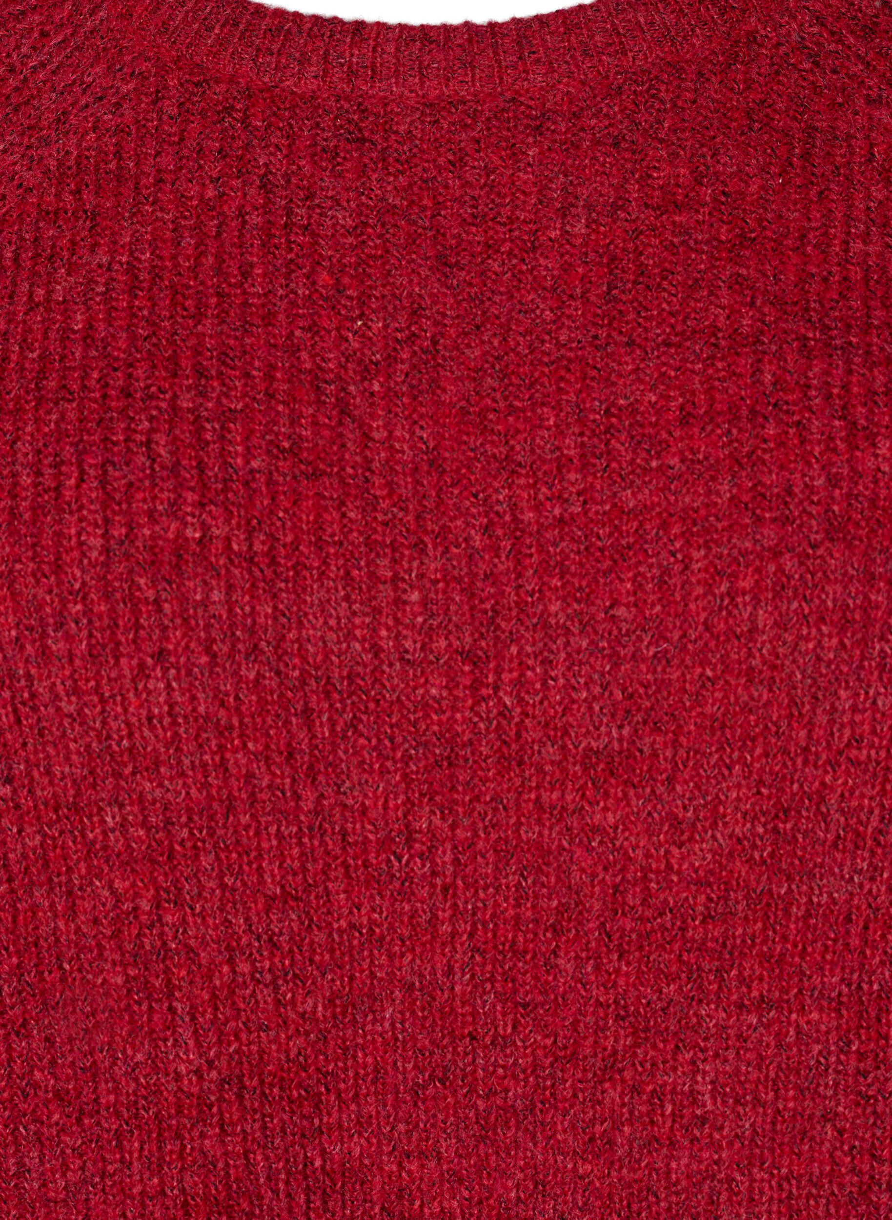 ZizziRipppullover mit 3/4-&Auml;rmeln, Rot, Packshot image number 2