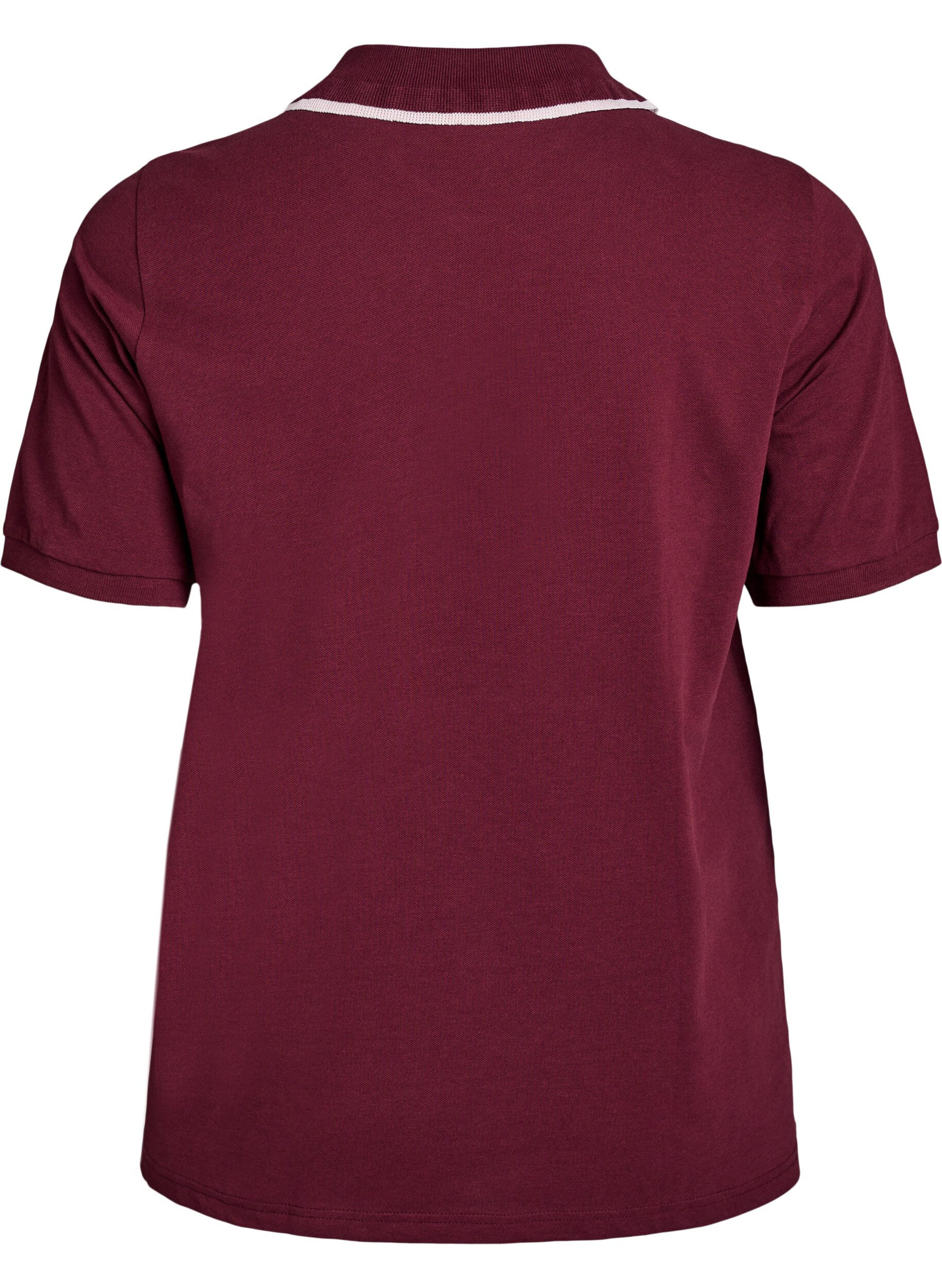 ZizziPoloshirt mit Strasssteinen und R&uuml;schendetails, Rot, Packshot image number 1