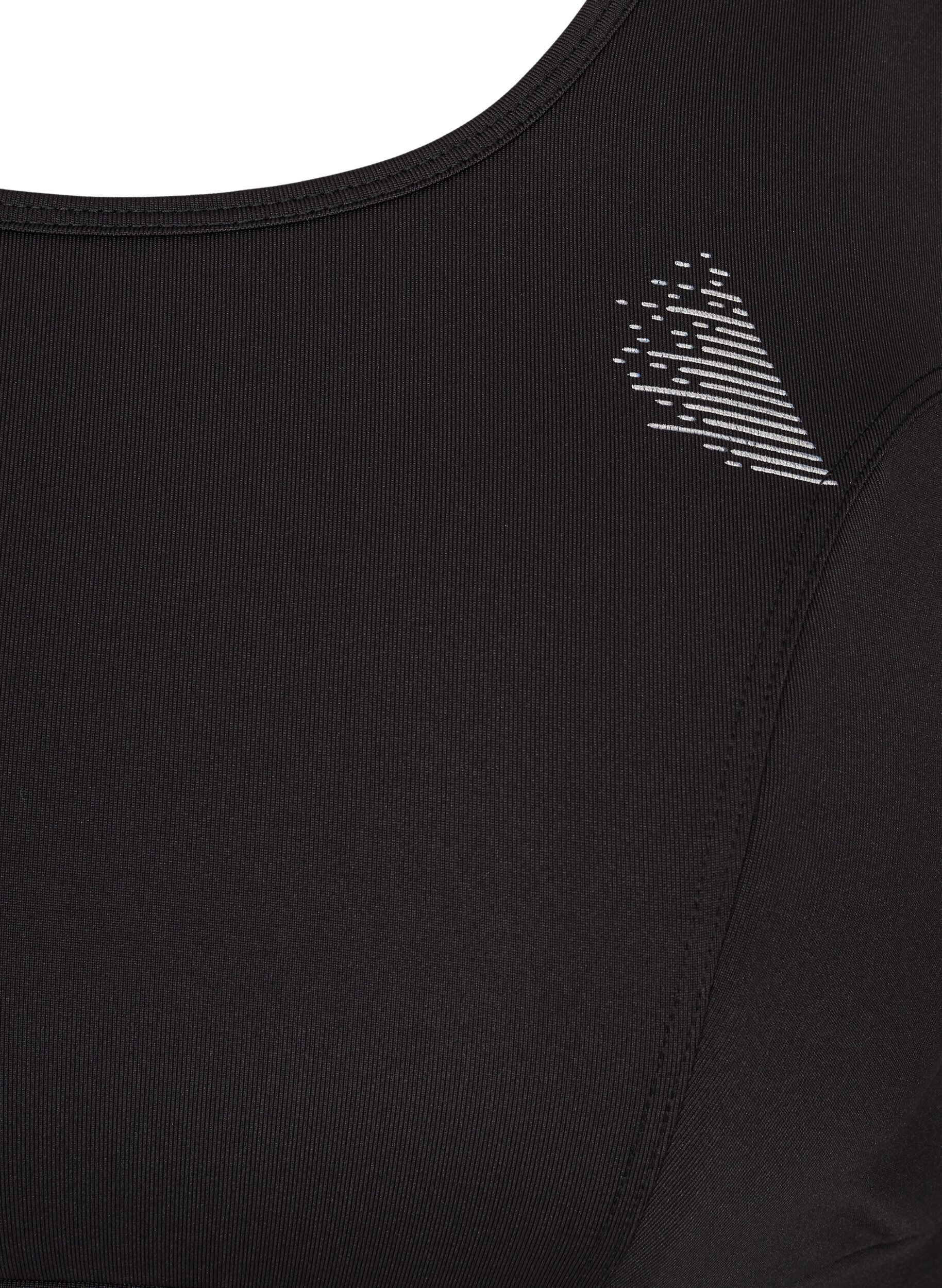 ZizziEinfarbiges Sporttop mit Kreuzr&uuml;cken, Black, Packshot image number 2
