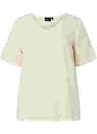 Bluse aus Baumwolle mit Stickerei und kurzen Ärmeln