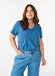 Einfarbiges Basic-T-Shirt aus Baumwolle, Grau, Model image number 0