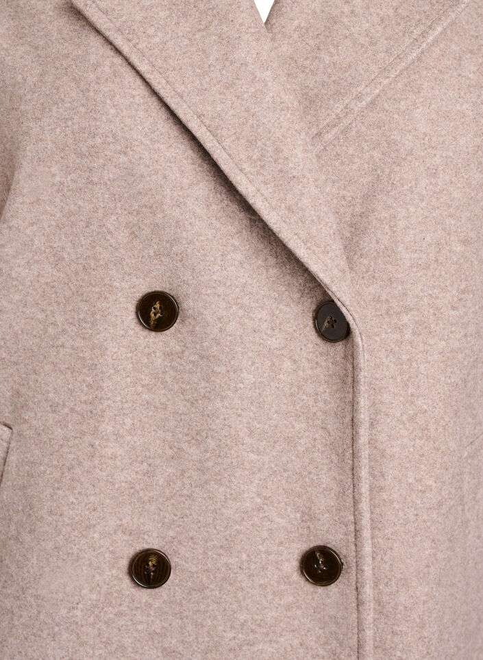 Kurzmantel mit zweireihiger Knopfleiste, Beige, Packshot image number 2