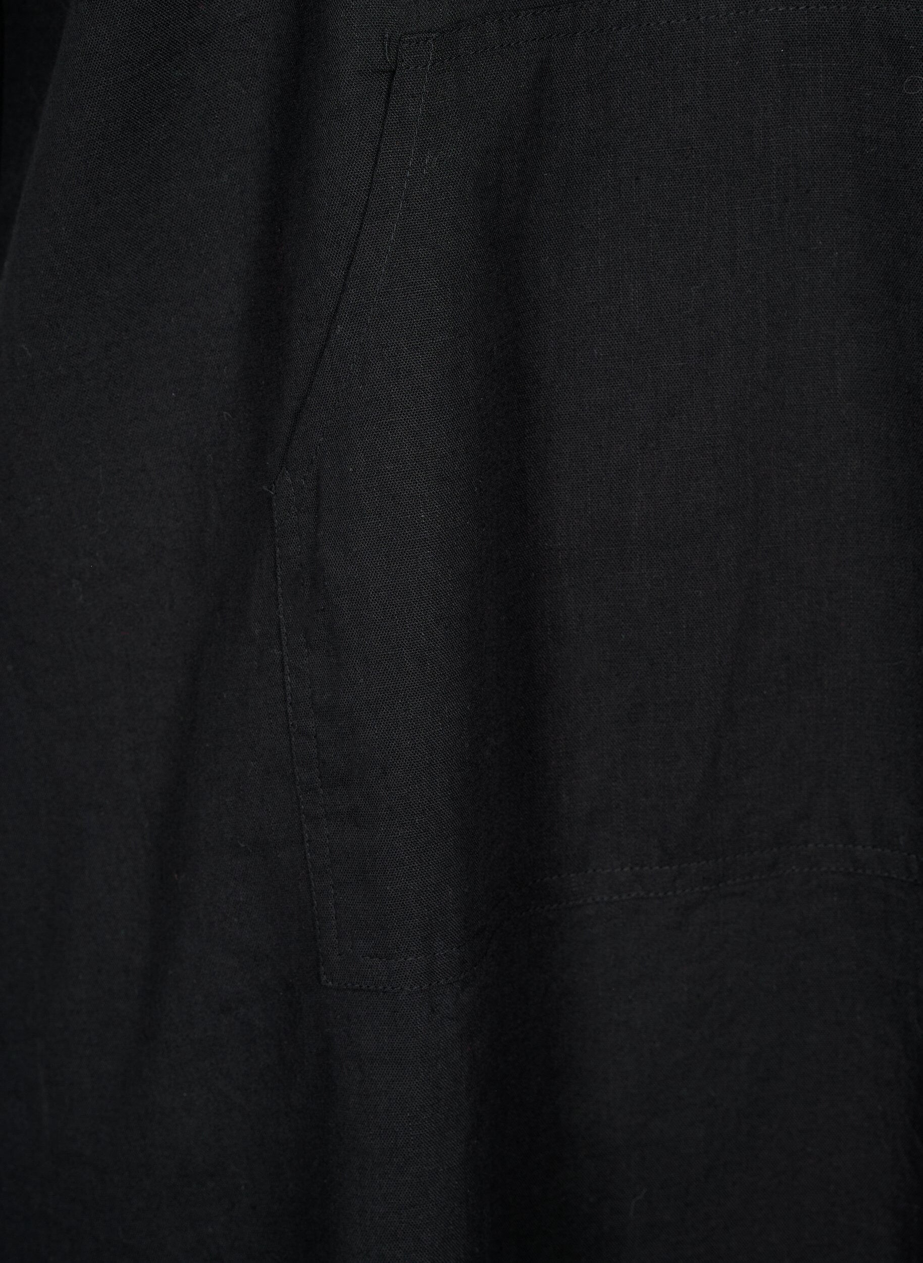 ZizziKapuzenkleid aus Baumwollmischung mit Leinen, Black, Packshot image number 3