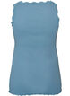 Top mit Spitzensaum, Blau, Packshot image number 1