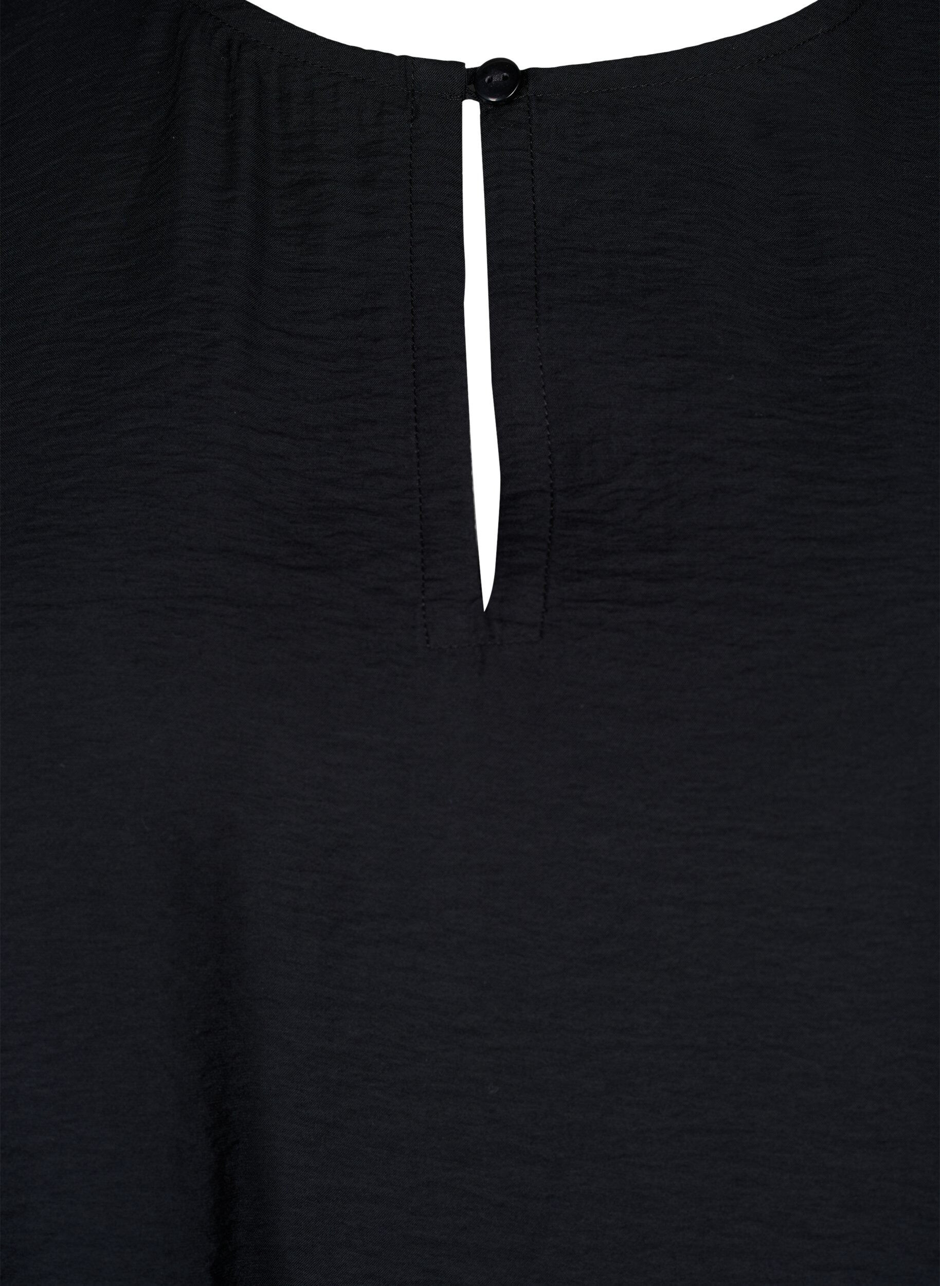 Zizzi Kurzarmbluse aus Viskose, Black, Packshot image number 2