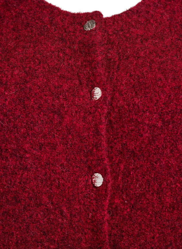 Cardigan aus Wolle und Alpaka mit Zierknöpfen, Rot, Packshot image number 2