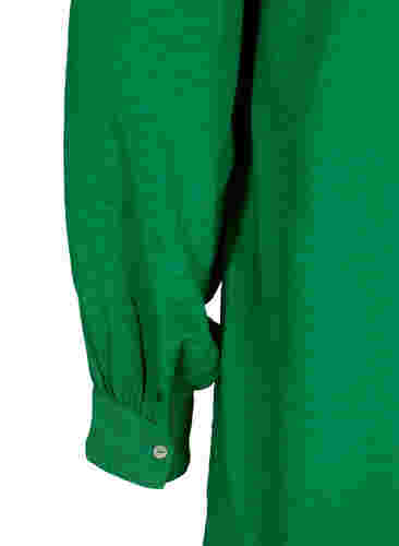 Langärmelige Viskosebluse mit Hemdkragen, Jolly Green, Packshot image number 3