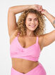 Bikini Top mit Streifenstruktur und Criss-Cross, Pink, Model image number 2