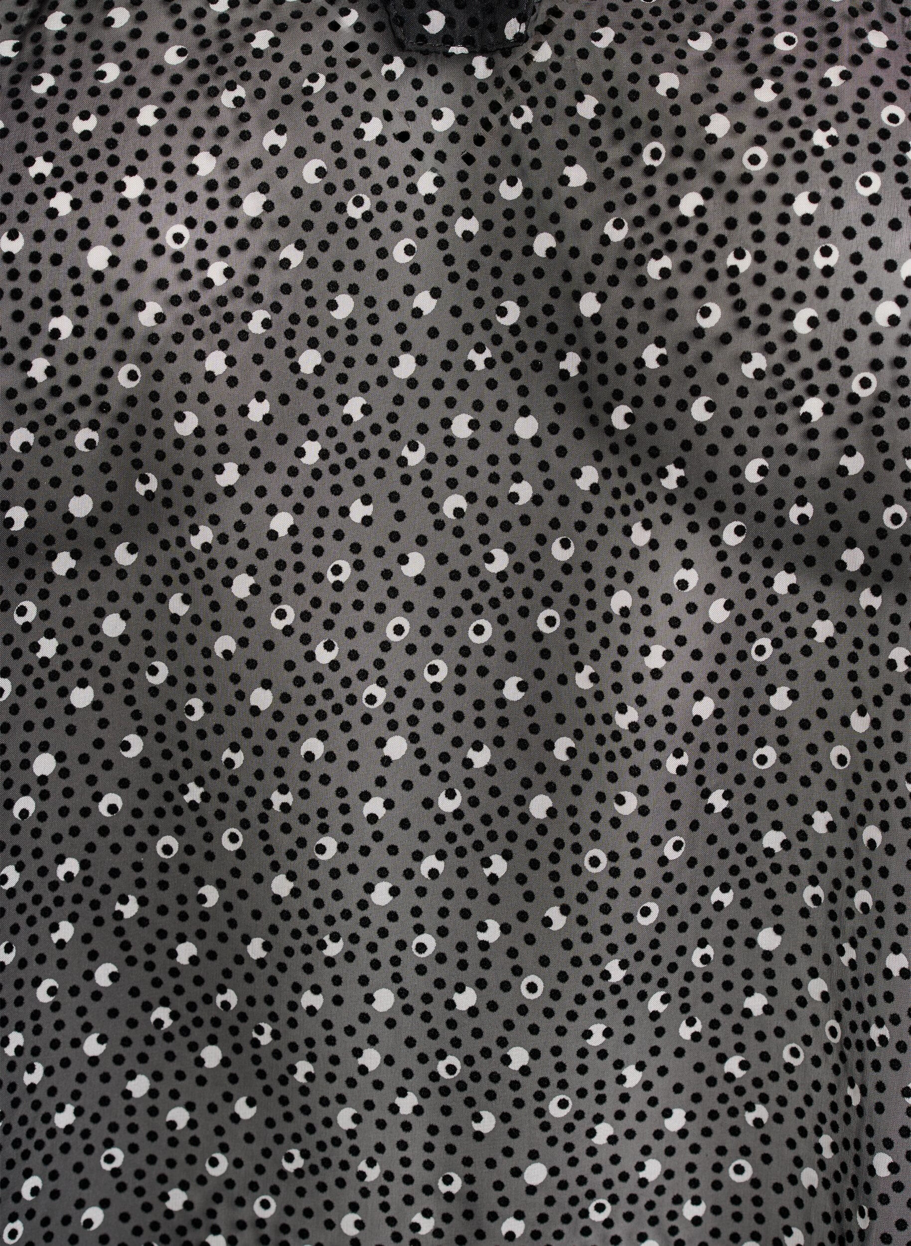 ZizziChiffontunika mit Samtpunkte-Muster, Schwarz, Packshot image number 2