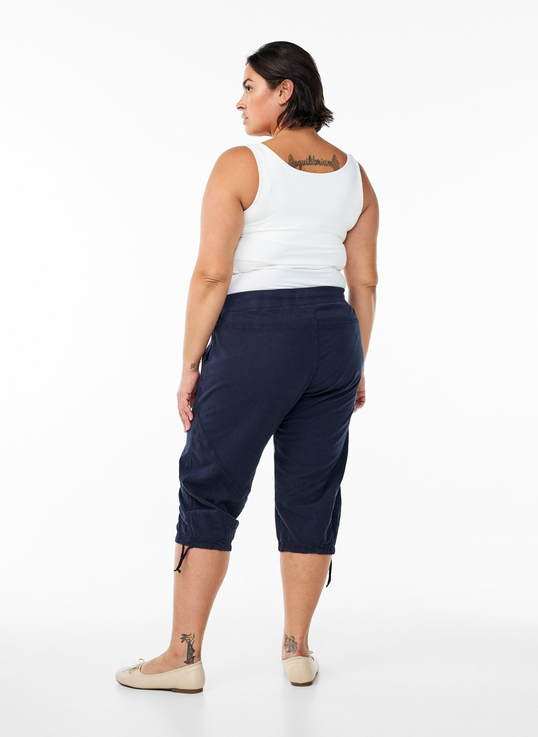 ZizziCapri-Hose aus Baumwolle, Blau, Model image number 1