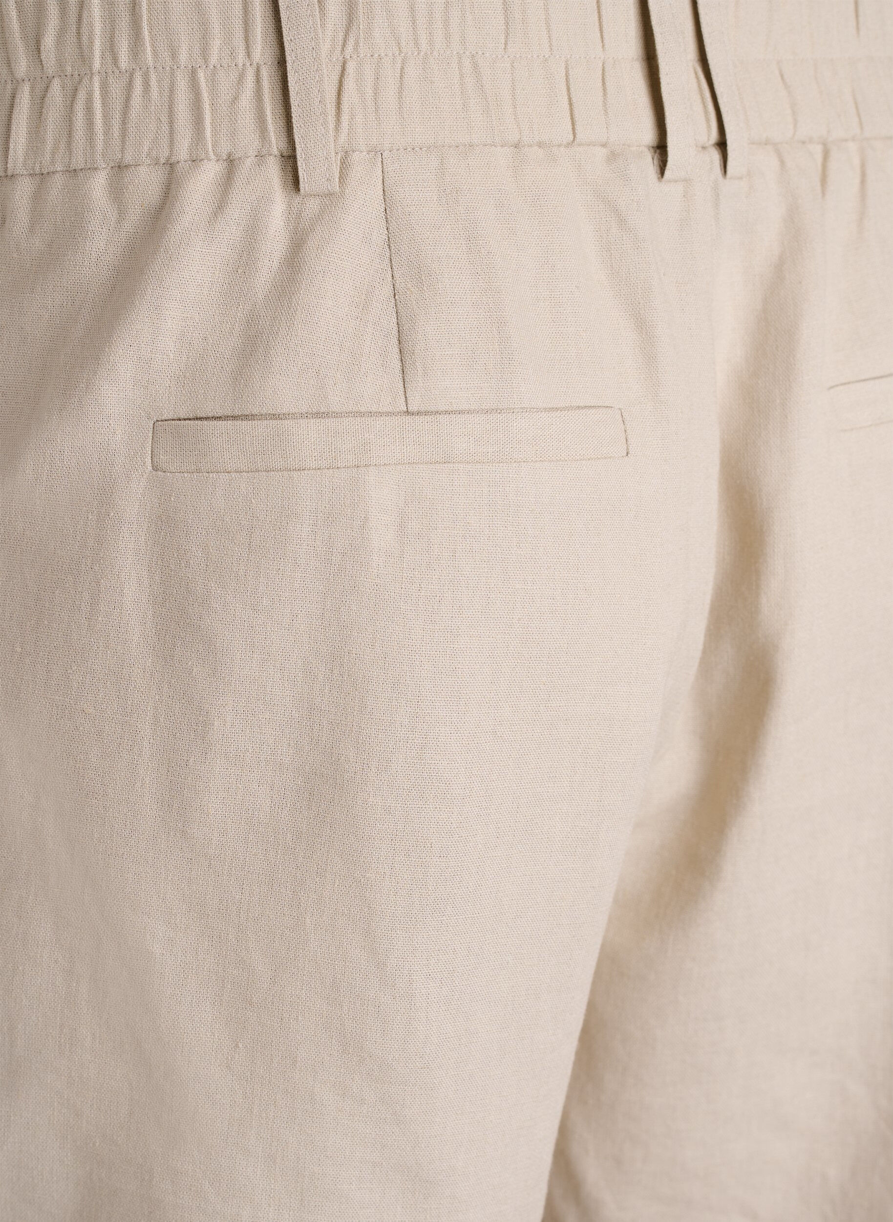 ZizziHoch taillierte Bermudashorts aus Leinen und Viskose, Beige, Packshot image number 3