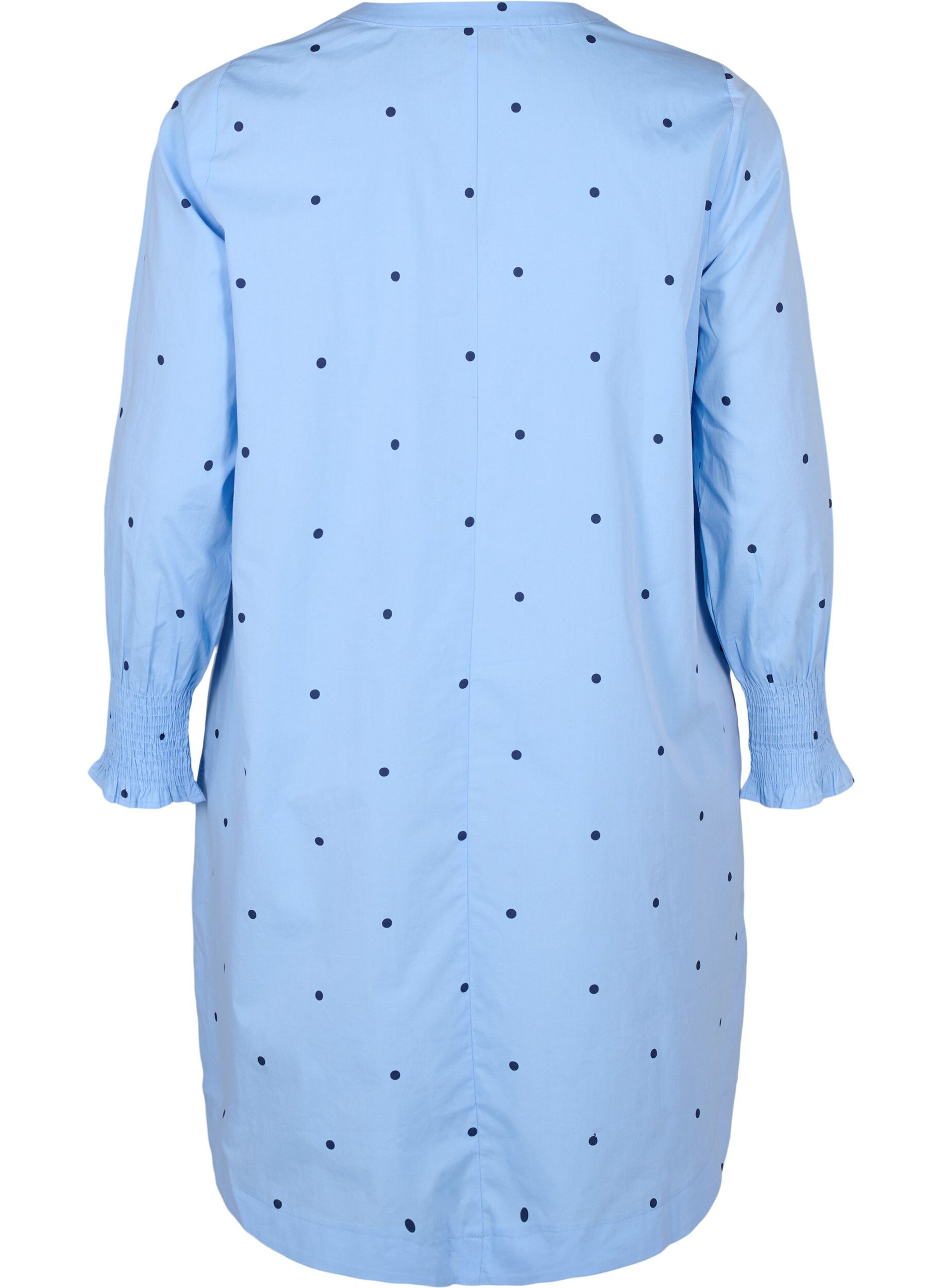 ZizziKleid mit Polka Dots und langen &Auml;rmeln, Blau, Packshot image number 1