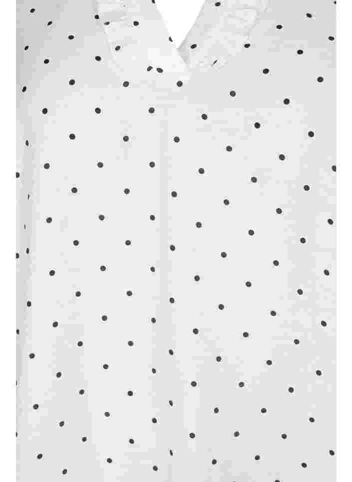 Punktebluse mit 3/4-Ärmeln aus Viskose, White Dot, Packshot image number 2
