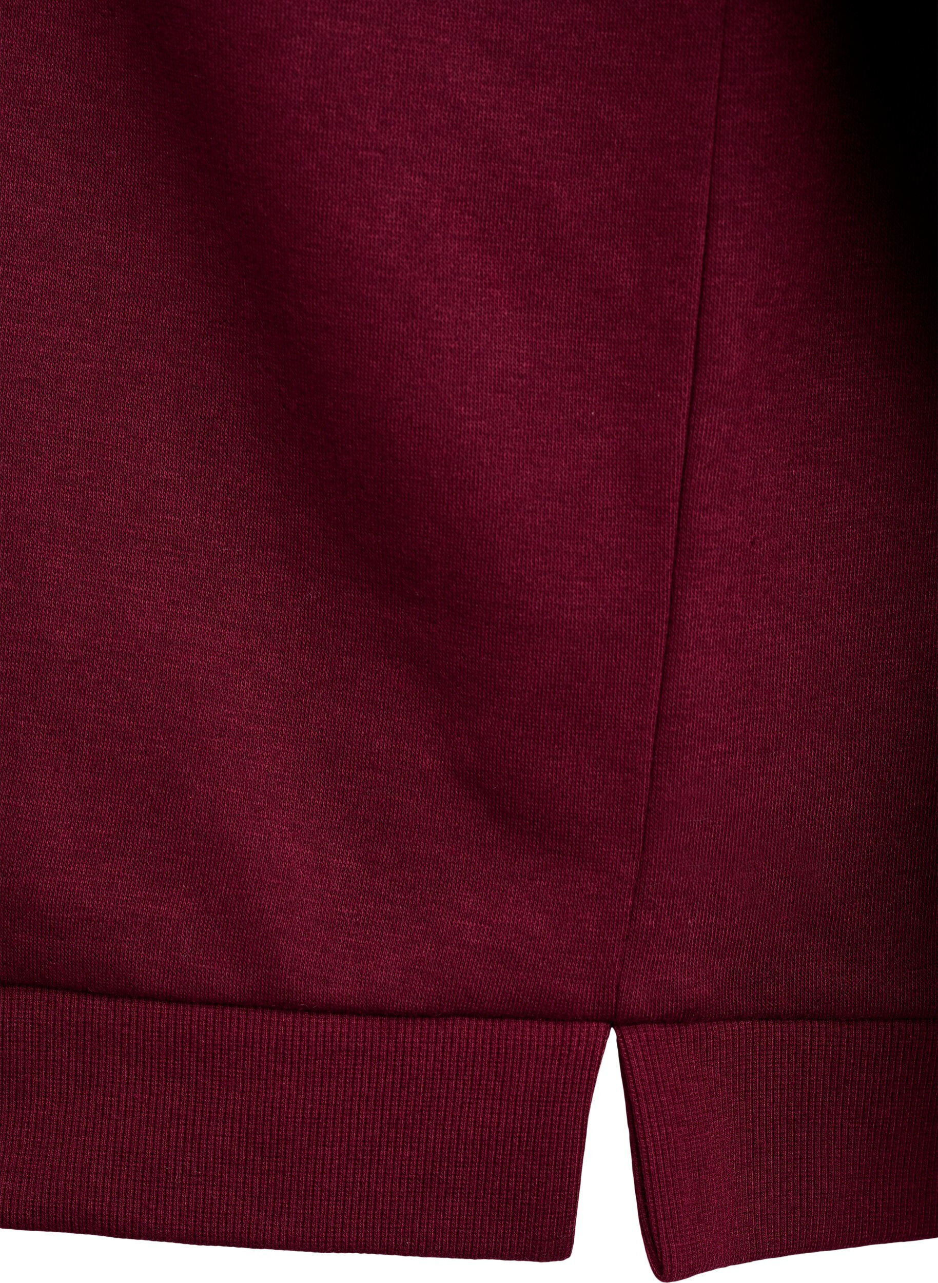 ZizziSweatshirt mit Fransen, Dunkles Bordeaux, Packshot image number 3