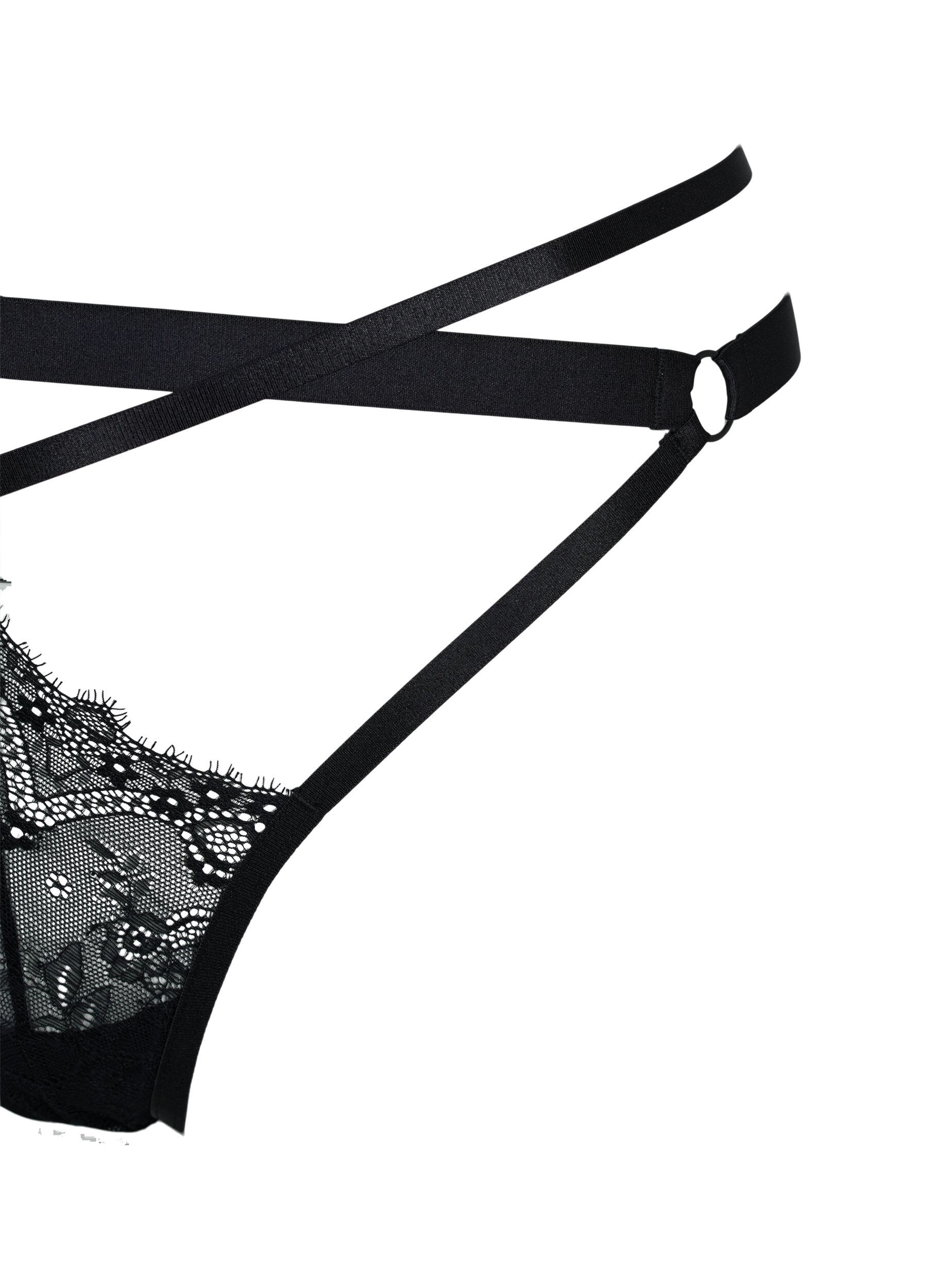 ZizziG-String mit Spitze, Black, Packshot image number 3