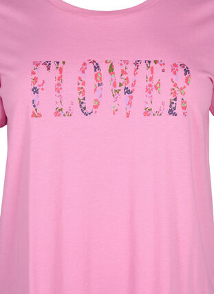 Baumwoll-T-Shirt mit Textaufdruck, Rosebloom w. Flower, Packshot image number 2