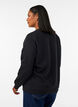 Sweatshirt mit Rosenprint und Strasssteinen, Schwarz, Model image number 2