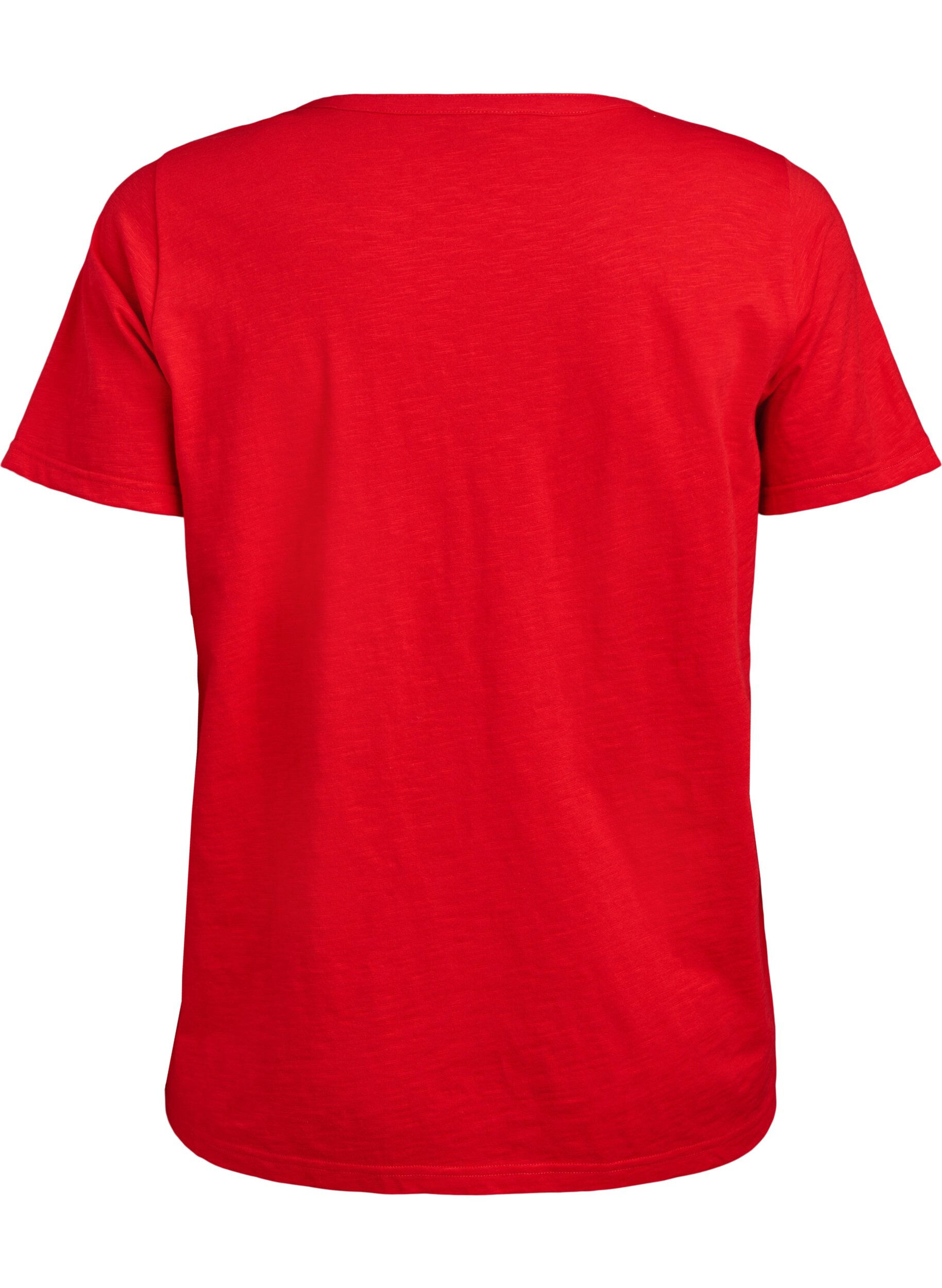 ZizziT-Shirt mit Knopfleiste, Rot, Packshot image number 1