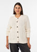 Strickjacke mit Zopfmuster, Vanille, Model image number 0