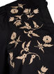  Hemdbluse mit Blumenstickerei und 3/4-Ärmeln, Black W. Beige Emb. , Packshot image number 3