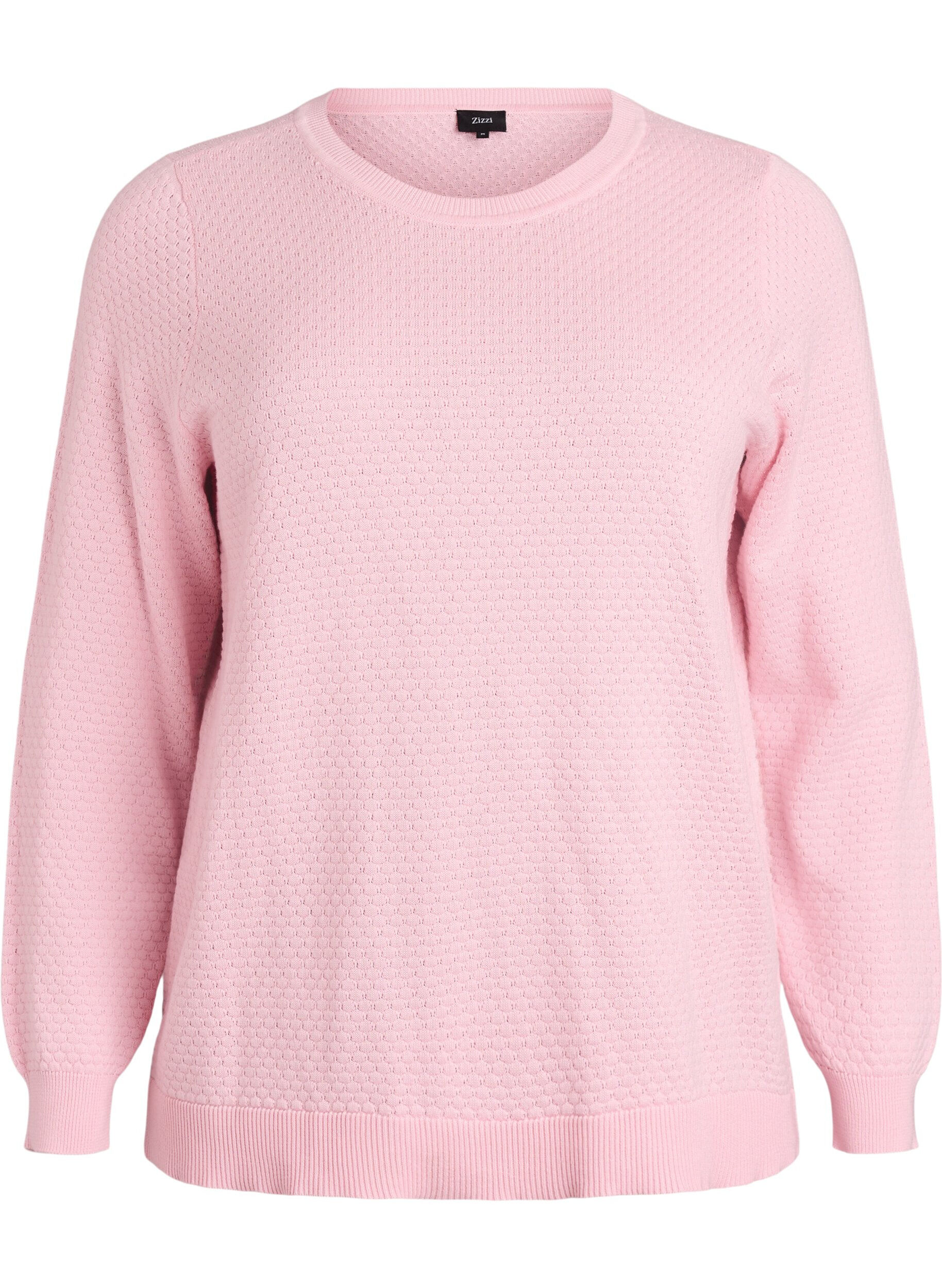 Strickbluse aus Baumwolle mit Strukturmuster